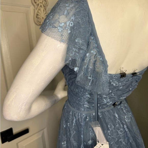 Mori Lee Bridesmaid, Social, Formal, Prom Dresses, size 12 Color Slate Blu - Picture 8 of 15